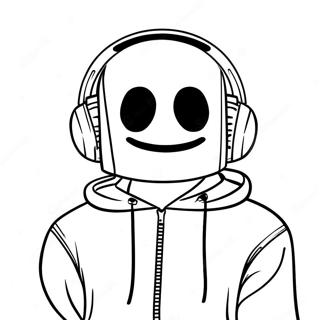 Dj Marshmello With Colorful Headphones Coloring Page 30594-24506