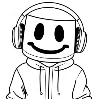 Dj Marshmello With Colorful Headphones Coloring Page 30594-24508