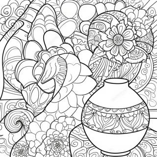 Colorful Pottery Designs Coloring Page 30614-24523