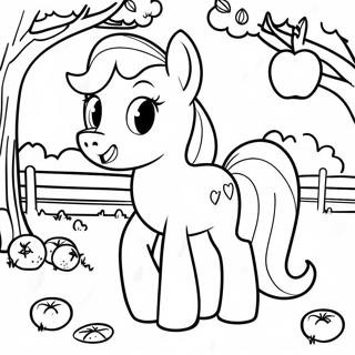 Applejack In A Colorful Orchard Coloring Page 30624-24528