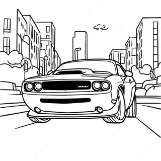 Dodge Challenger Racing Action Coloring Page 30644-24545