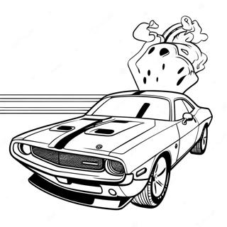 Dodge Challenger Racing Action Coloring Page 30644-24546