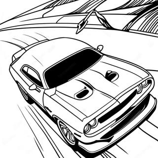 Dodge Challenger Racing Action Coloring Page 30644-24547