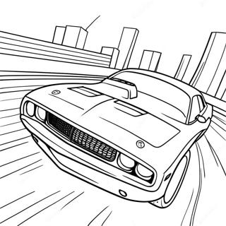 Dodge Challenger Racing Action Coloring Page 30644-24548