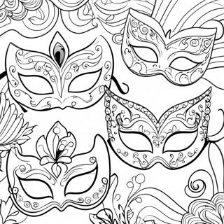 Masquerade Masks Coloring Pages