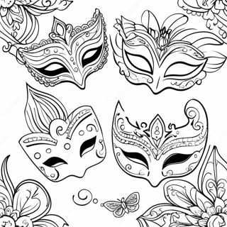 Masquerade Masks Coloring Page 30683-24570