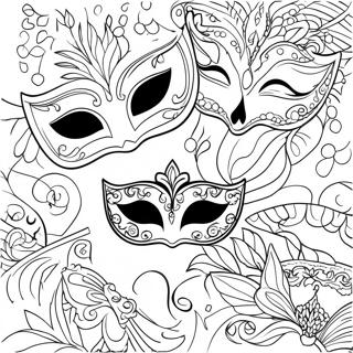 Masquerade Masks Coloring Page 30683-24572