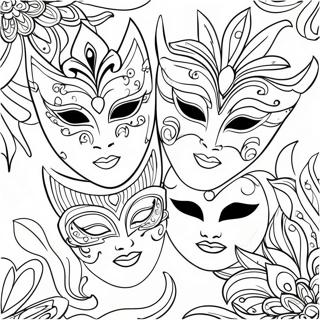 Elegant Masquerade Masks Coloring Page 30684-24577