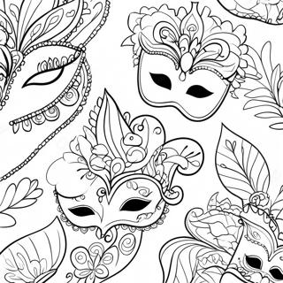 Elegant Masquerade Masks Coloring Page 30684-24580