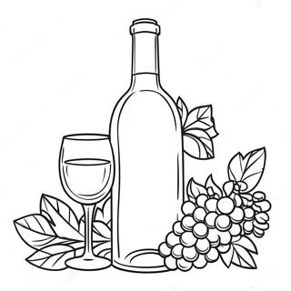 Elegant Wine Bottle Coloring Page 30694-24589