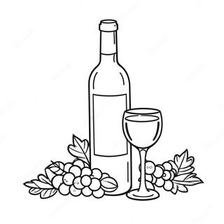 Elegant Wine Bottle Coloring Page 30694-24590