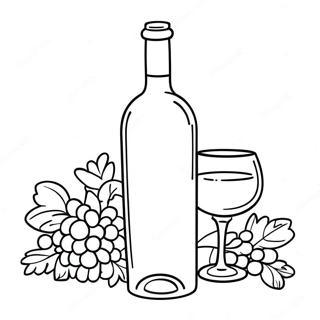 Elegant Wine Bottle Coloring Page 30694-24592