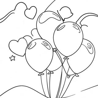 Colorful 10th Birthday Balloons Coloring Page 30704-24593