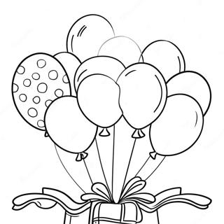 Colorful 10th Birthday Balloons Coloring Page 30704-24594