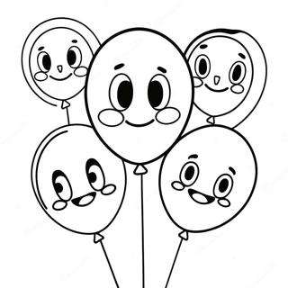 Colorful 10th Birthday Balloons Coloring Page 30704-24596