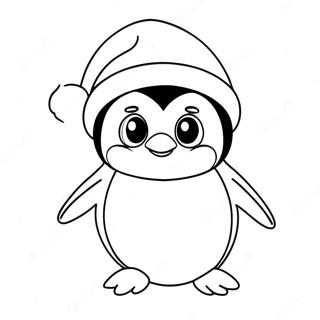 Adorable Penguin In Santa Hat Coloring Page 30734-24618