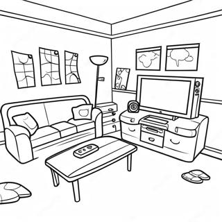 Cozy Rec Room Coloring Page 30744-24626