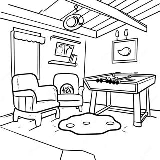 Cozy Rec Room Coloring Page 30744-24627