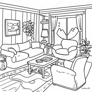 Cozy Rec Room Coloring Page 30744-24628