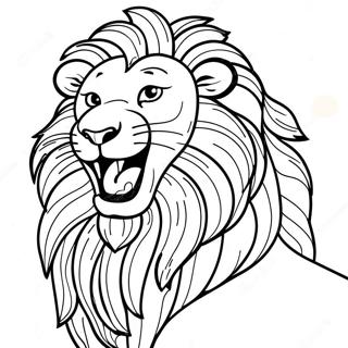 Realistic Lion Roaring Coloring Page 3076-2495