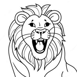 Realistic Lion Roaring Coloring Page 3076-2496