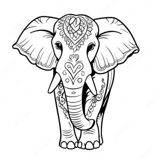 Majestic Elephant Walking Coloring Page 3077-2503