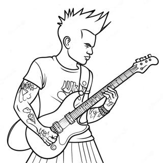 Punk Rock Guitarist Coloring Page 30793-24662