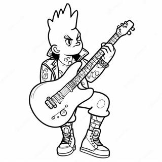 Punk Rock Guitarist Coloring Page 30793-24663