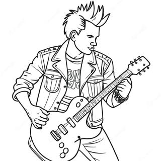 Punk Rock Guitarist Coloring Page 30793-24664