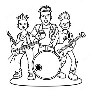 Punk Rock Band On Stage Coloring Page 30794-24665