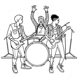 Punk Rock Band On Stage Coloring Page 30794-24668