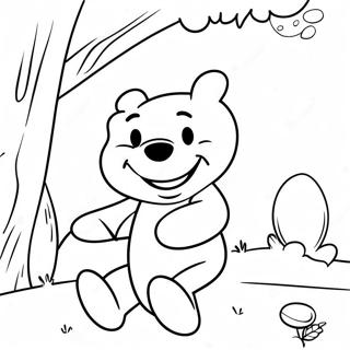 Winnie The Pooh With Colorful Eggs Coloring Page 30804-24676