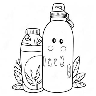 Cute Stanley Water Bottle With Flowers Coloring Page 30814-24683