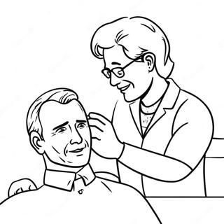 Friendly Chiropractor Adjusting Patient Coloring Page 30824-24692