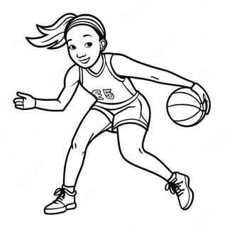 Dynamic Wnba Player Dribbling Coloring Page 30844-24702