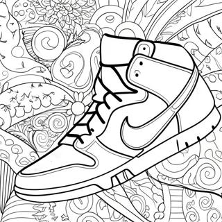 Colorful Nike Dunk Shoe Coloring Page 30904-24755