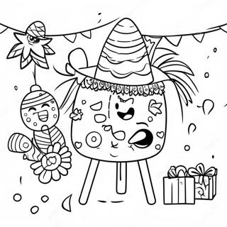 Festive Pinata Party Coloring Page 30924-24766