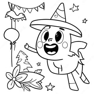 Festive Pinata Party Coloring Page 30924-24768