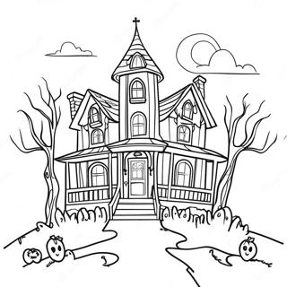 Spooky Haunted House Coloring Page 30944-24791