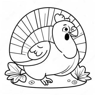 Adorable Thanksgiving Turkey Coloring Page 3097-2517