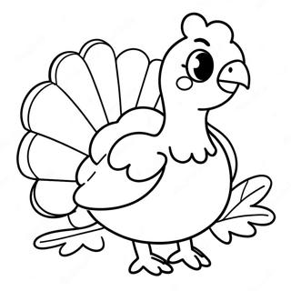 Adorable Thanksgiving Turkey Coloring Page 3097-2519