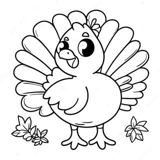 Adorable Thanksgiving Turkey Coloring Page 3097-2520