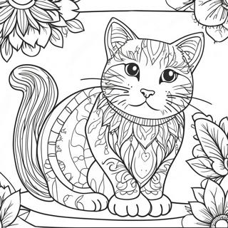 Cat Coloring Page For Adults 31003-24833