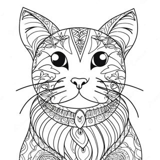 Cat Coloring Page For Adults 31003-24835