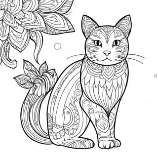 Elegant Cat Silhouette Coloring Page 31004-24830