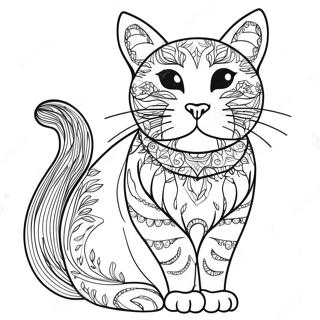 Elegant Cat Silhouette Coloring Page 31004-24831