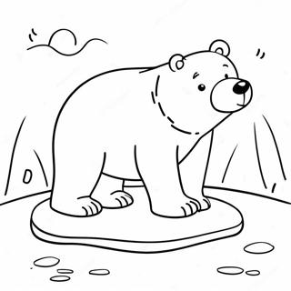 Cute Polar Bear On Melting Ice Coloring Page 31014-24843