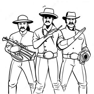 Fuerza Regida Band Members Coloring Page 31024-24850