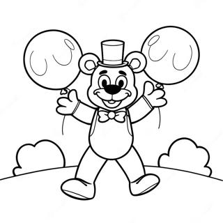 Toy Freddy With Colorful Balloons Coloring Page 31054-24874