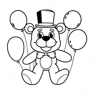 Toy Freddy With Colorful Balloons Coloring Page 31054-24875